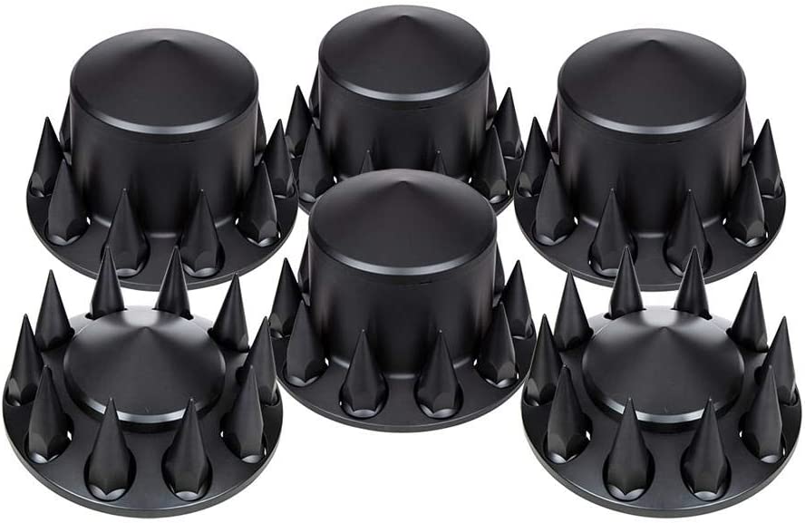 33MM Thread On Pointed Matte Black Dome Axle Cover Combo Kit w/nut cover tool.