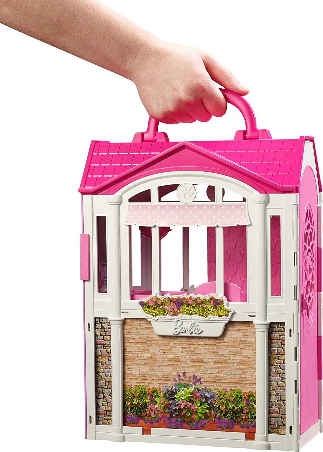 Barbie Glam Getaway Portable Dollhouse. 1 Story with Furniture. Accessories and Carrying Handle. for 3 to 7 Year Olds