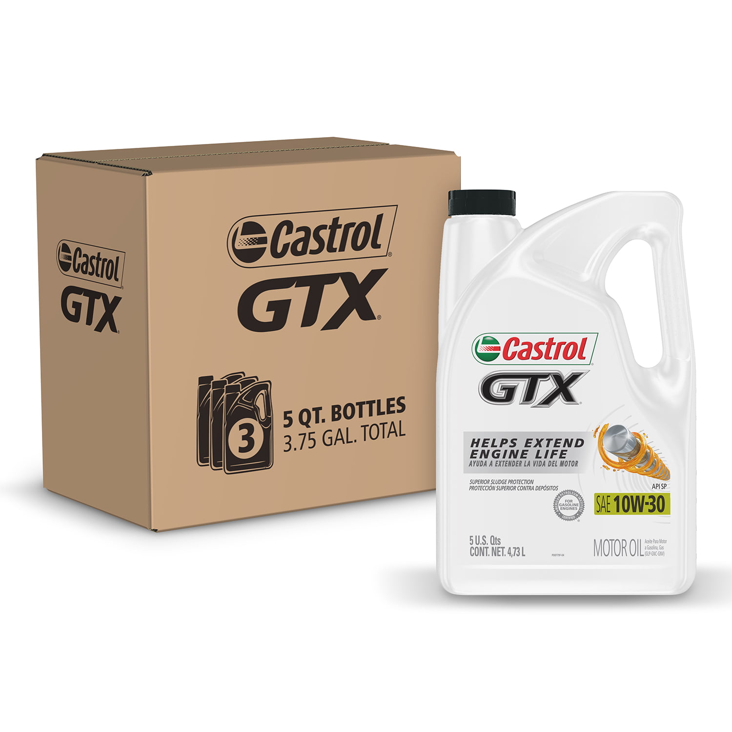 Castrol GTX 10W-30 Conventional Motor Oil 5 Quarts. Case of 3
