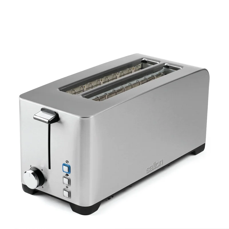 Salton ET1817 Long Slot. 4 Slice Toaster. Silver