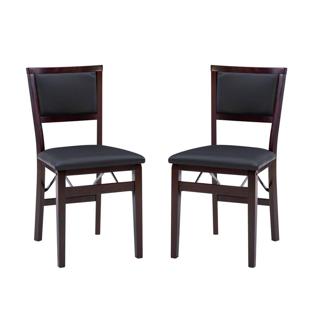 Linon Home Decor THD03487 Noelle Merlot Pad Wood Folding Chair (Carton of 2)