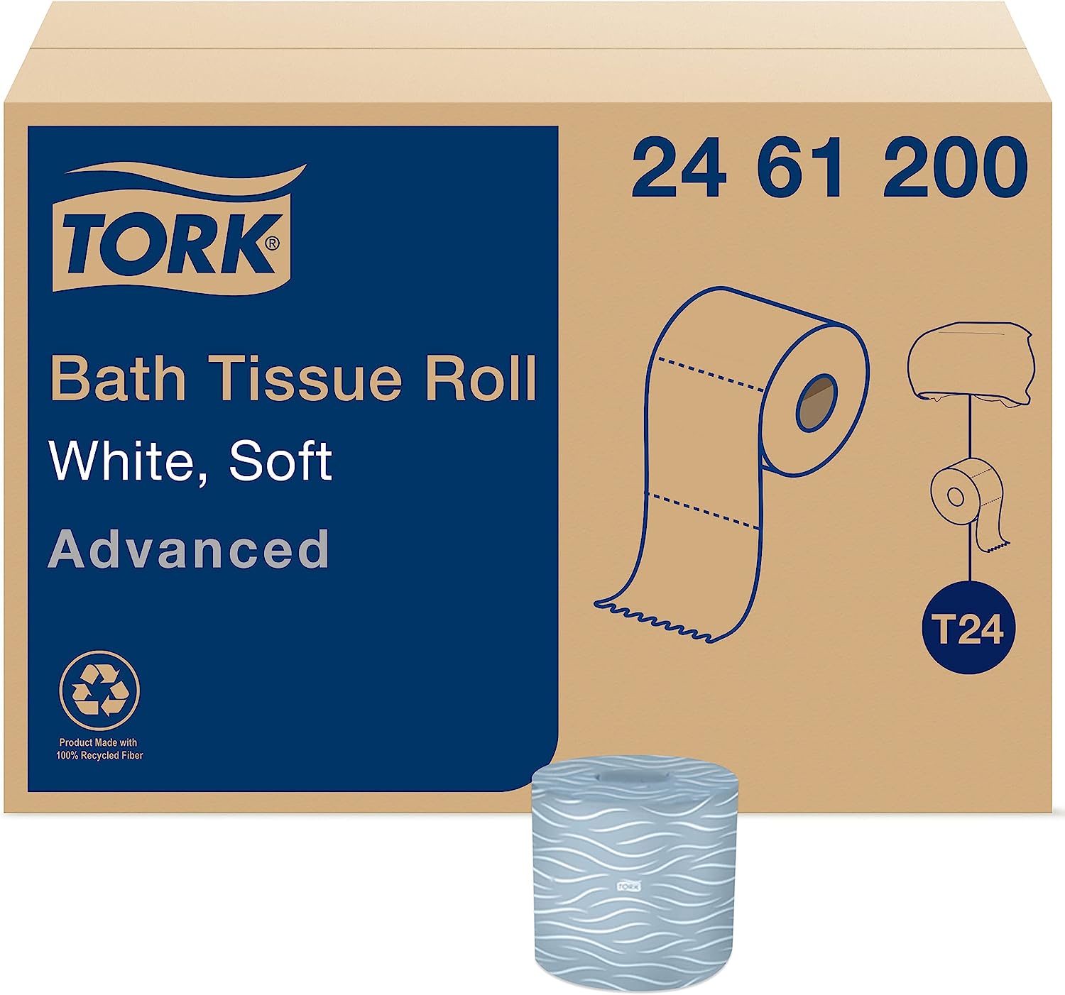 Tork Toilet Paper Roll White T24. Advanced. 2-Ply. 80 x 500 sheets. 2461200