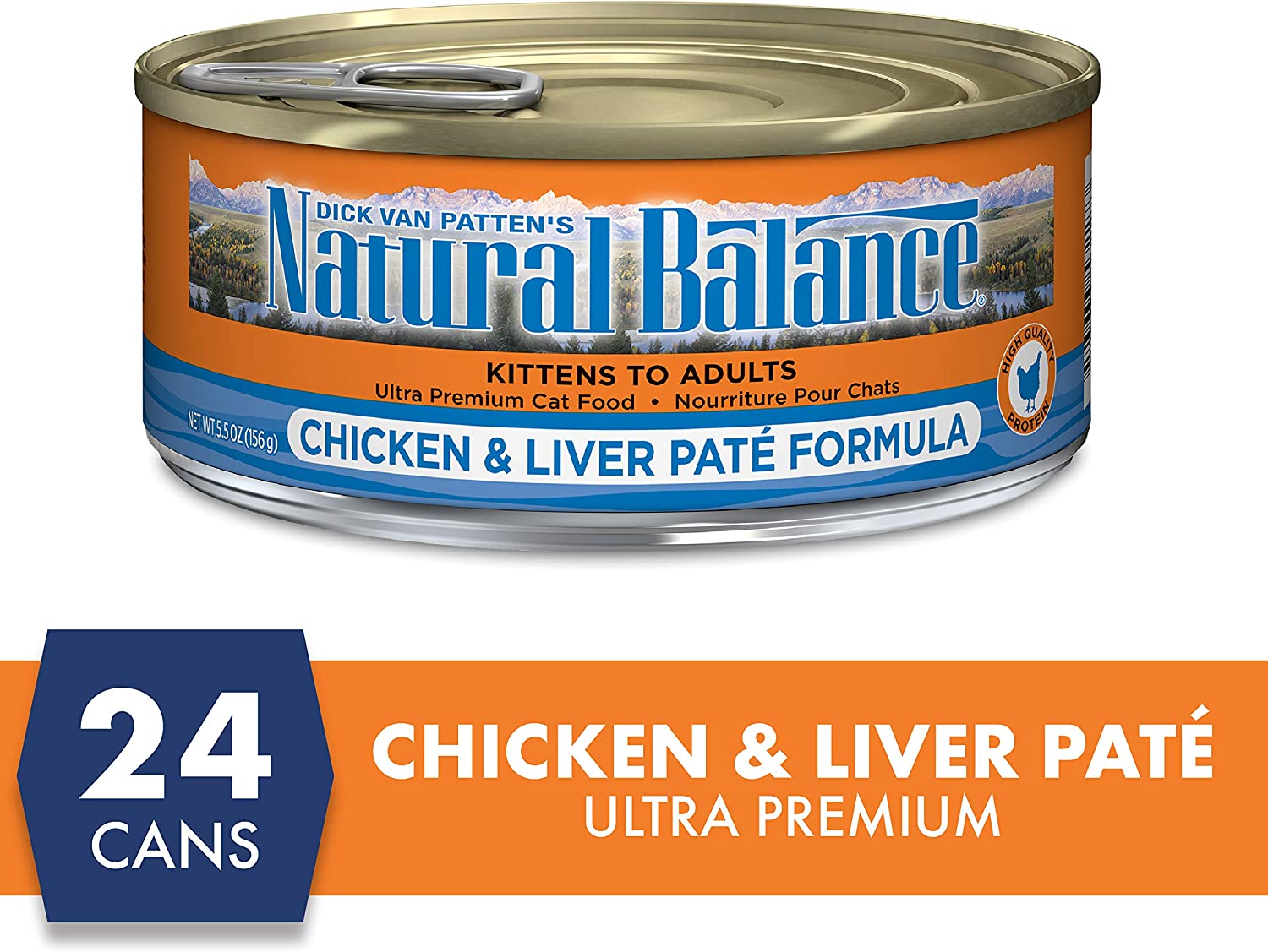 Natural Balance Ultra Premium Chicken & Liver Pate Formula Canned Cat Food 5.5 Ounce (Pack of 24)