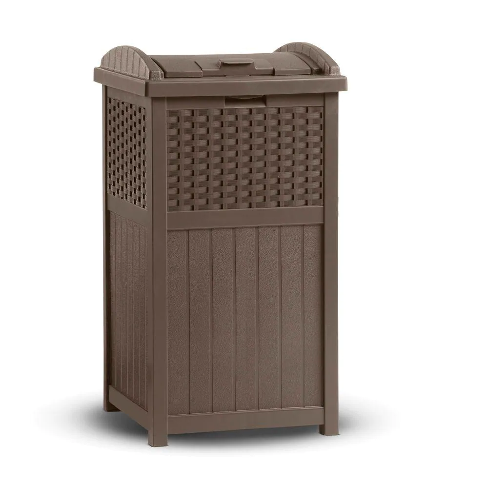 Suncast GHW1732 Resin Wicker Trash Hideaway