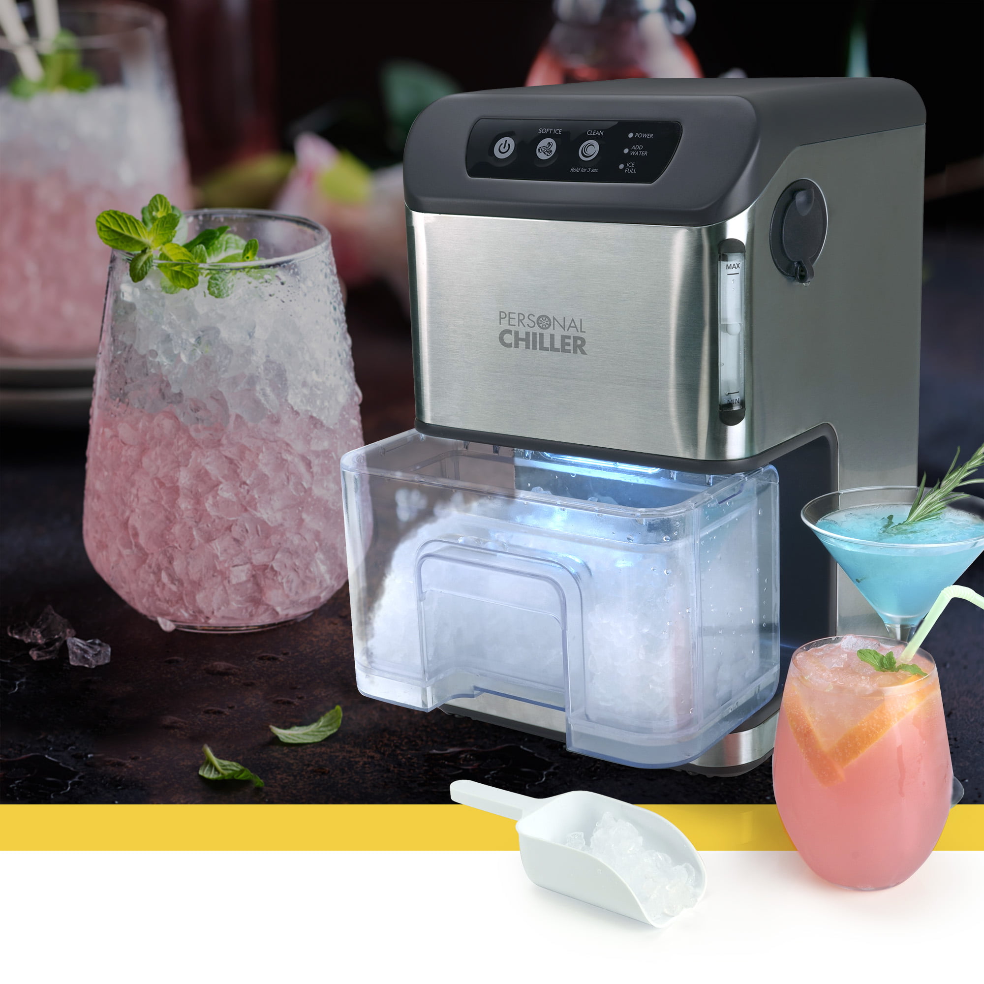 Personal Chiller Portable Countertop Ice Maker for Soft Nugget Ice at Home