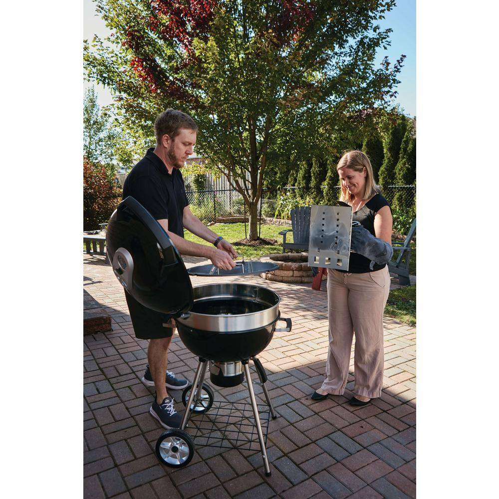 NAPOLEON PRO22K-LEG-2 22 in. PRO Charcoal Kettle Grill in Black with Built-In Thermometer