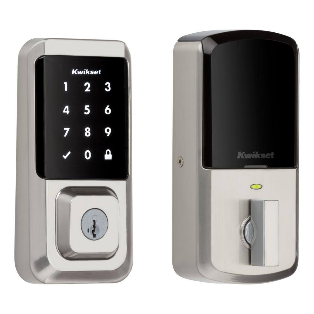 Kwikset 99390-001 HALO Satin Nickel Single-Cylinder Keypad Electronic Smart Lock Deadbolt Featuring SmartKey. Touchscreen and WiFi