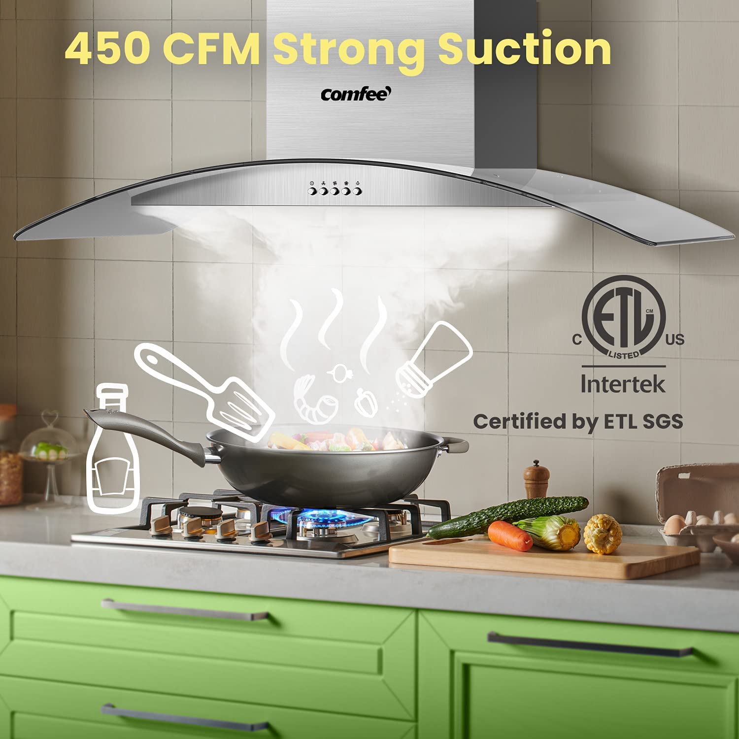 Comfee CVG36W8AST V71 Rangehoods. 36 inch. Stainless Steel