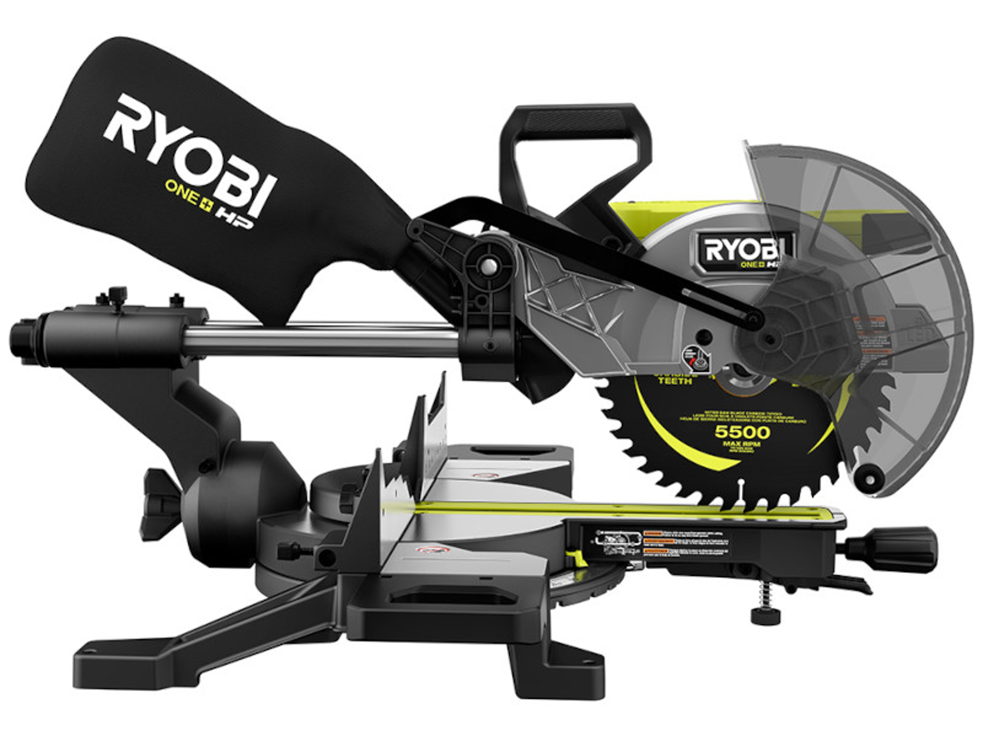RYOBI PBLMS01K ONE+ HP 18V Brushless Cordless 10 in. Sliding Compound Miter Saw Kit with 4.0 Ah HIGH PERFORMANCE Battery and Charger
