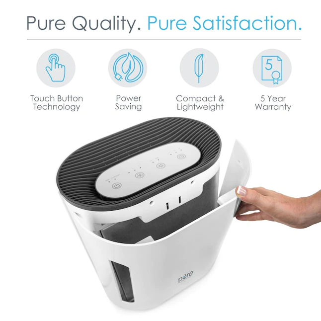 Pure Enrichment  PureZone 3-in-1 True HEPA Air Purifier 3-Speed (Covers: 200-sq ft) White HEPA Air Purifier