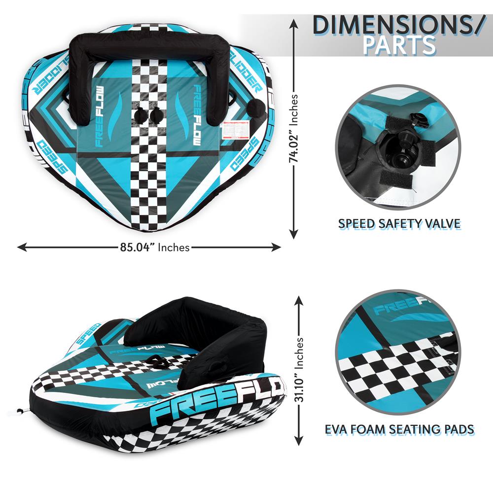 SereneLife SLTOWBL20 - Heavy-Duty Inflatable Towable Booster Tube - Sports Towable Front Tow Point Inflatable Raft. Heavy Gauge & Durable Build. Inflatable Float Tube