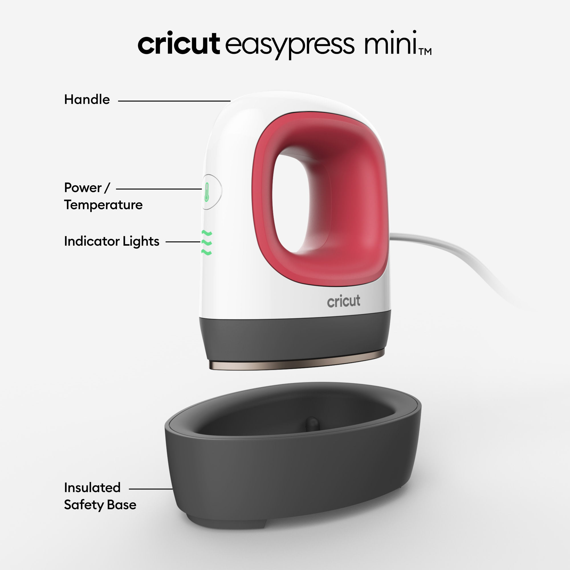 Cricut EasyPress Mini Heat Press for Pressing Small Objects like Shoes. Stuffed Animals. Hats & More. 3 Heat Settings & Precision Tip. Ceramic-Coated Heat Plate. Compact & Lightweight. Raspberry
