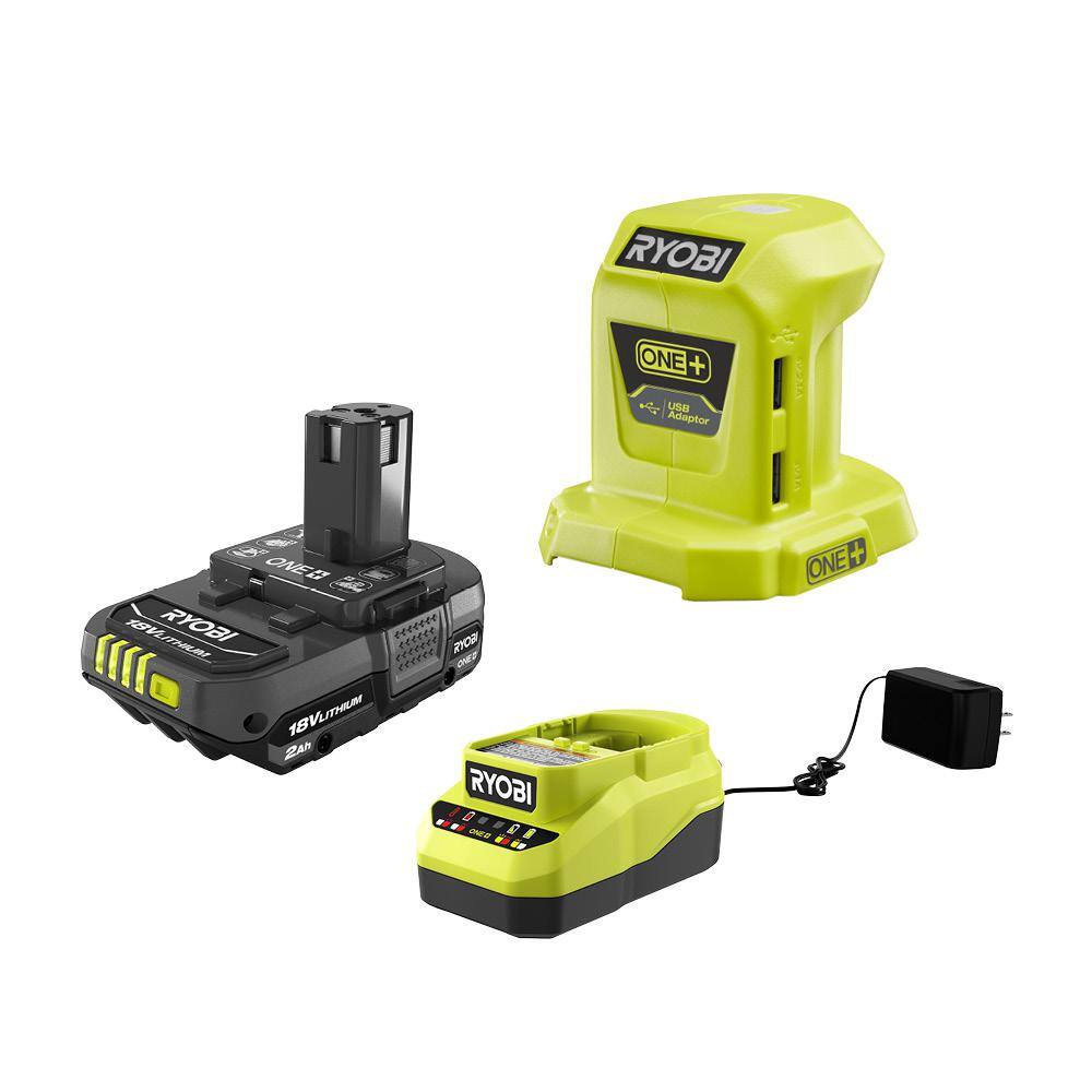 RYOBI P743-PSK005 ONE+ 18V Lithium-Ion Portable Power Source with 2.0 Ah Battery and Charger