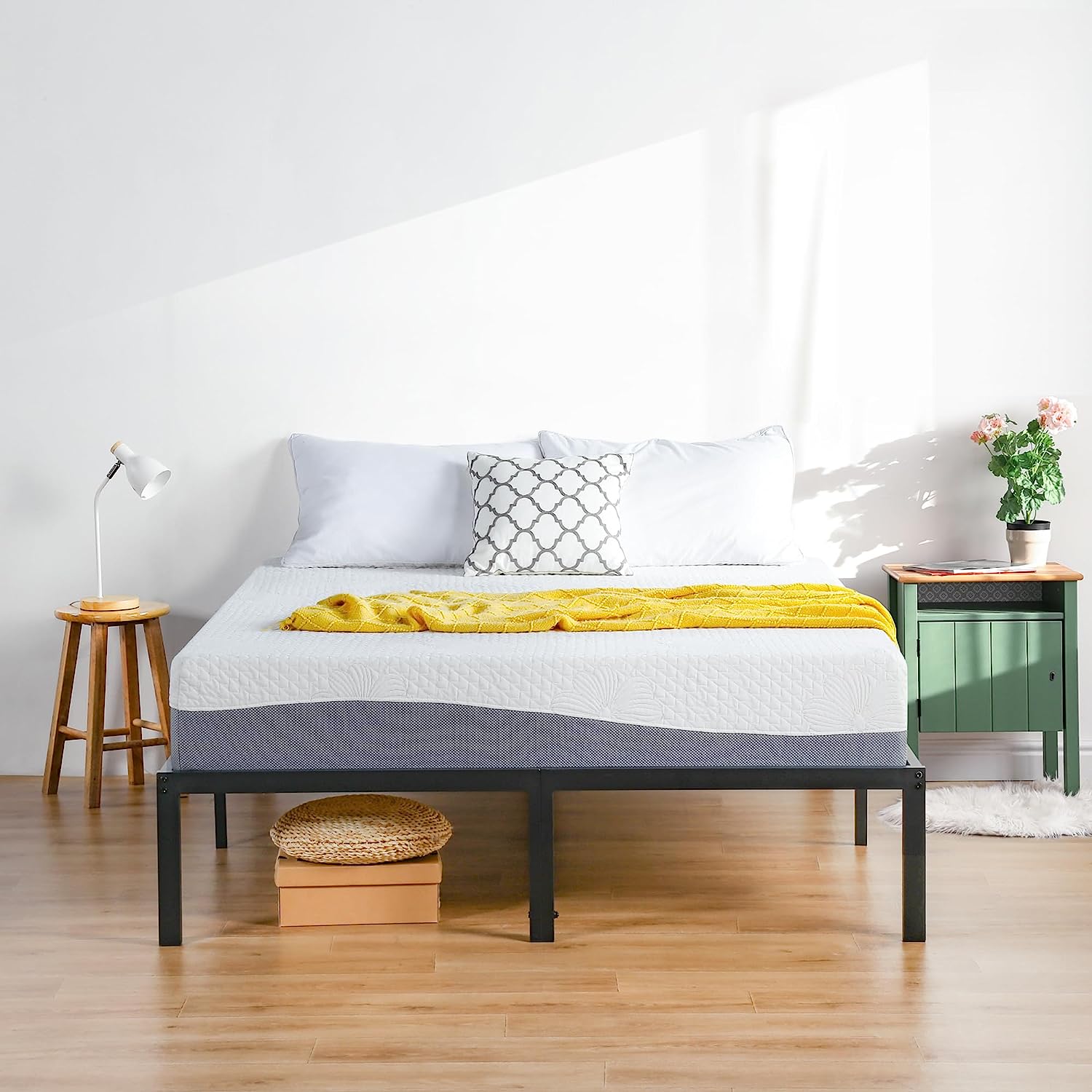 PrimaSleep 10 Inch Wave Gel Infused Memory Foam Mattress.Gray (Twin)