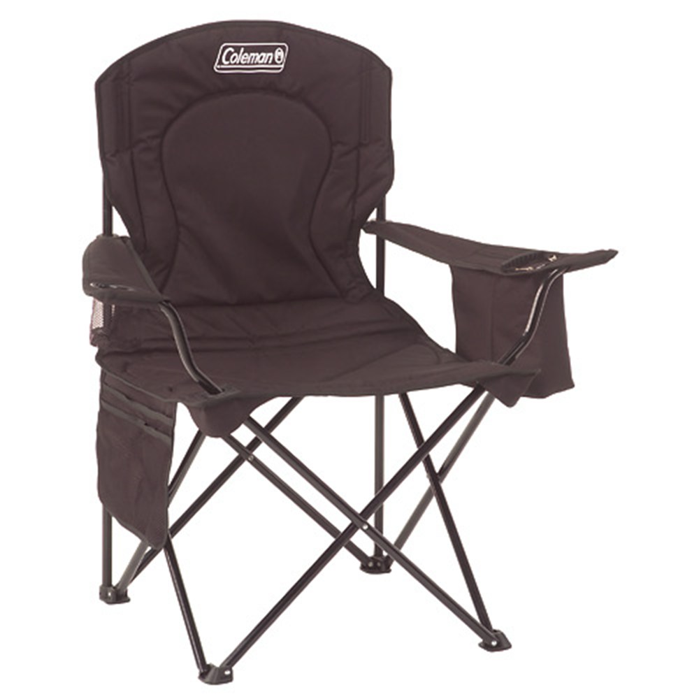 Coleman Adult Camping Chair with Built-In 4-Can Cooler. Black