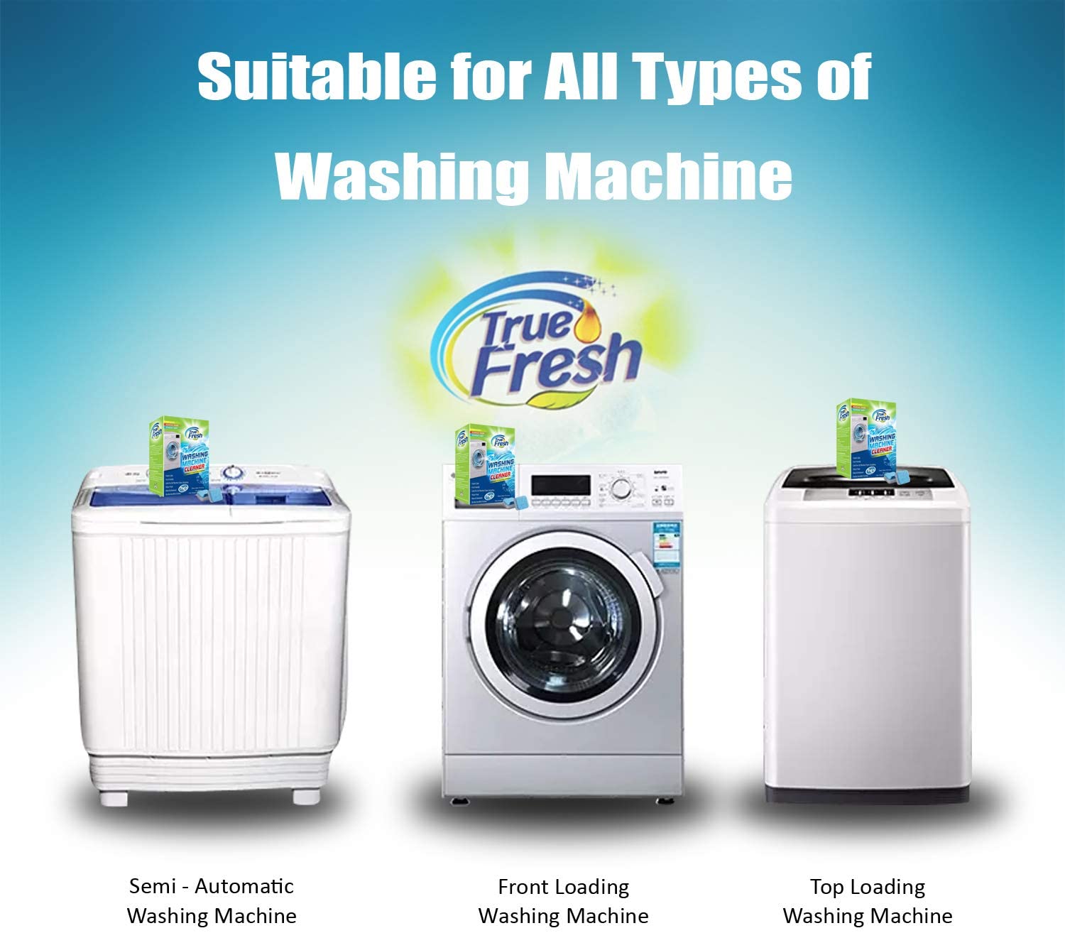 True Fresh Washing Machine Cleaner Tablets. 25 Solid Deep Cleaning Tablet