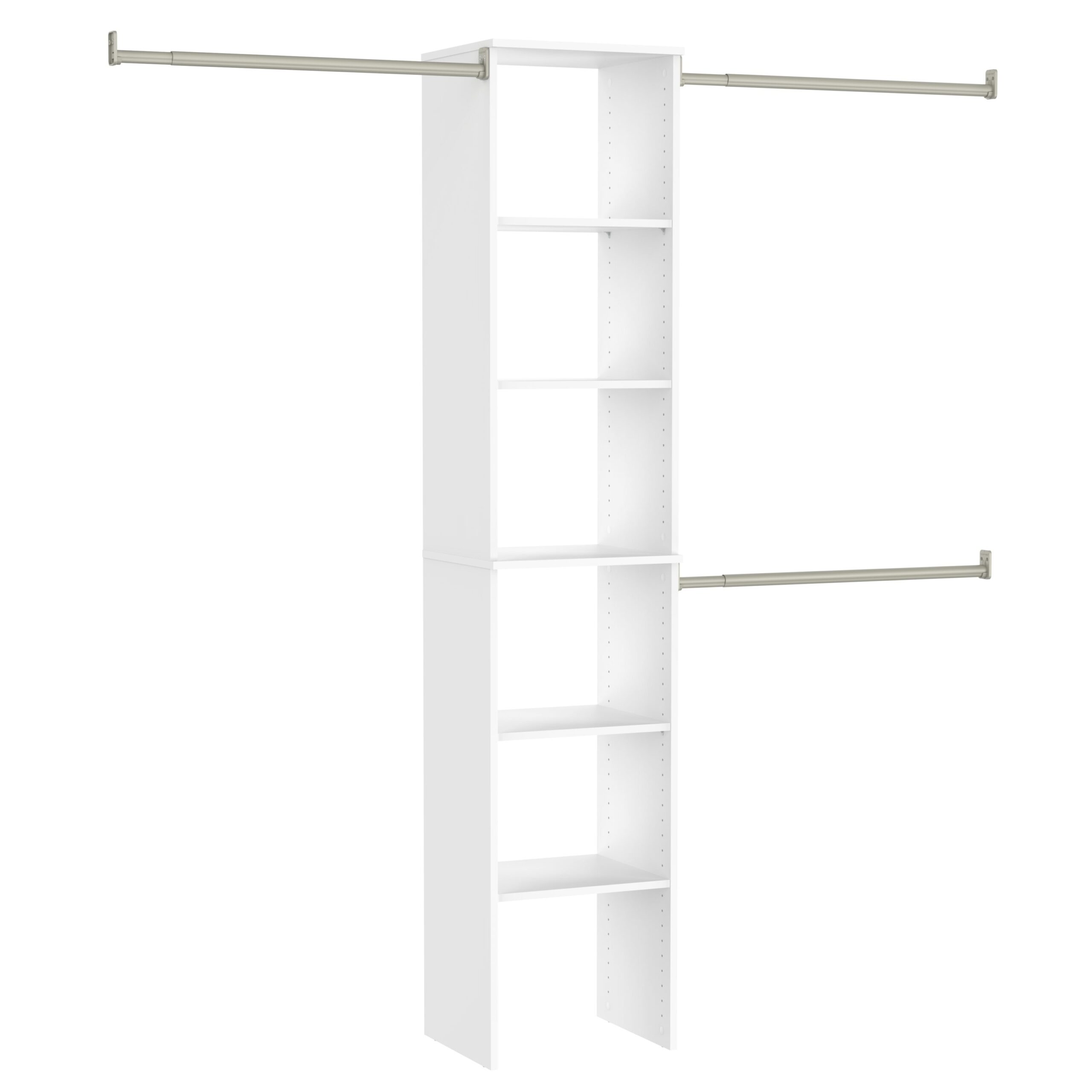 ClosetMaid BrightWood 4-ft to 9-ft W x 6.85-ft H White Wood Closet System