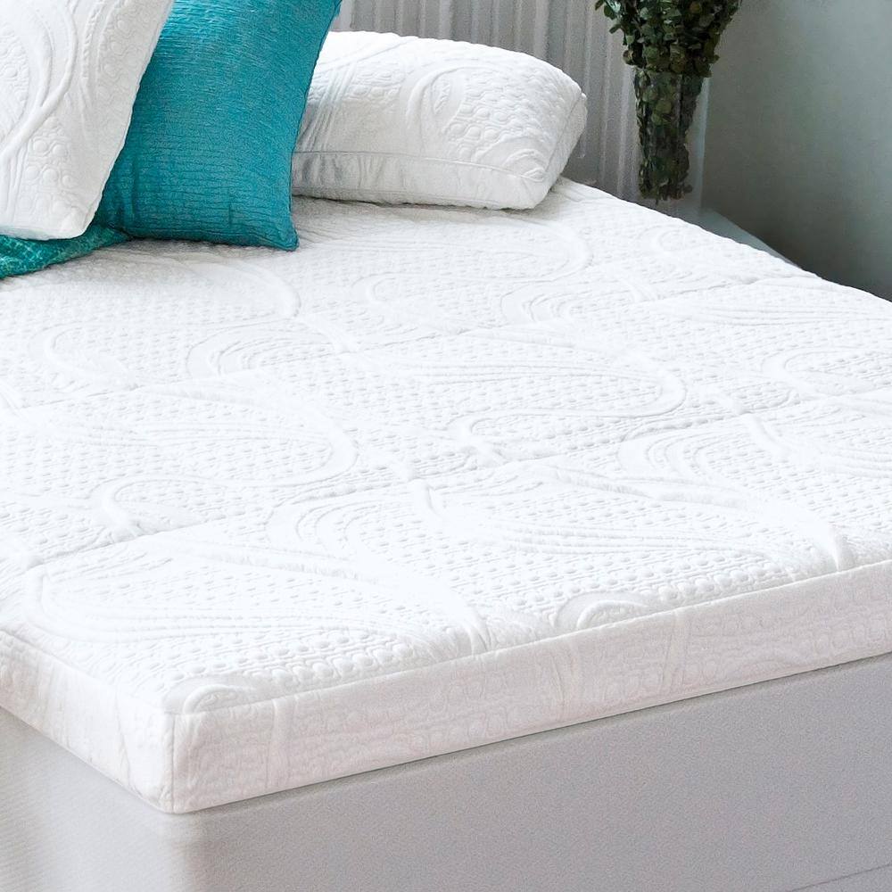 Zinus  Green Tea 4 in. Medium No Pocket Polyester King Mattress Topper