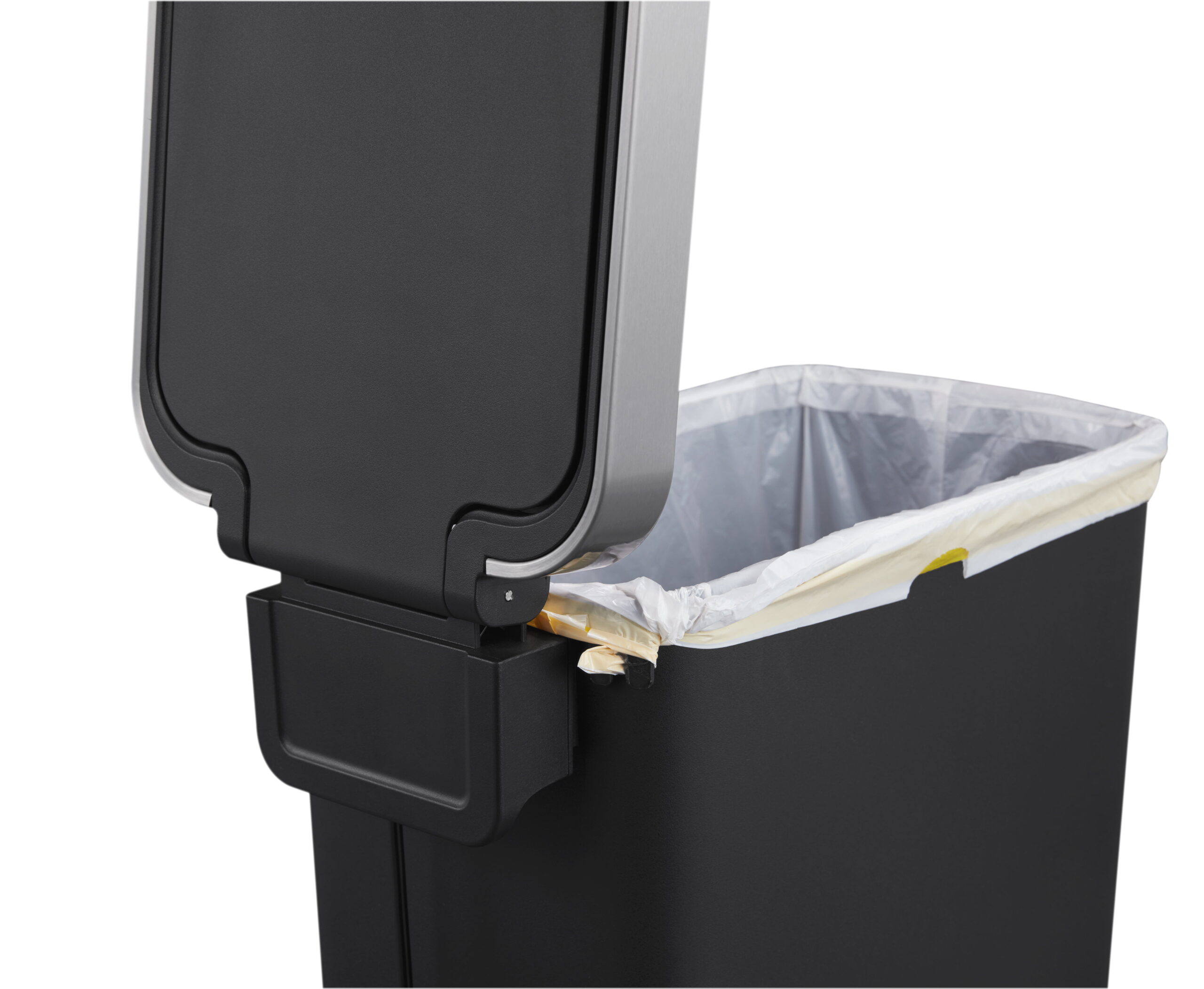 Better Homes & Gardens 10.5 Gallon Trash Can. Plastic Slim Step On Kitchen Trash Can. Black