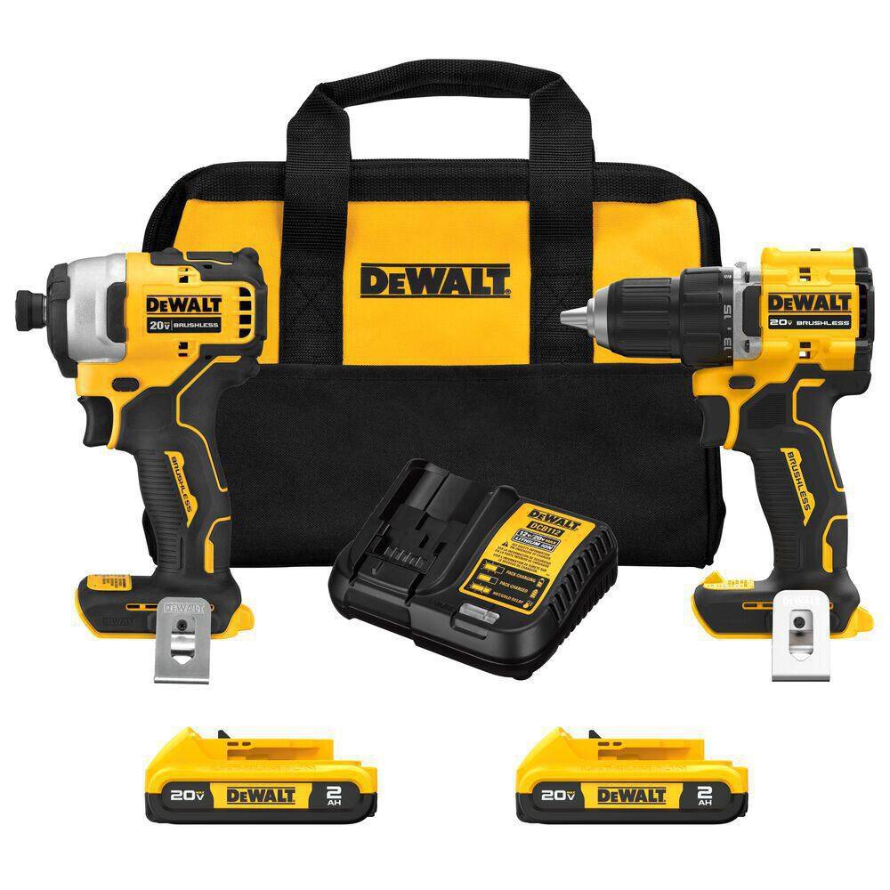 DEWALT DCK225D2 ATOMIC 20-Volt MAX Lithium-Ion Cordless Combo Kit (2-Tool) with (2) 2.0Ah Batteries. Charger and Bag