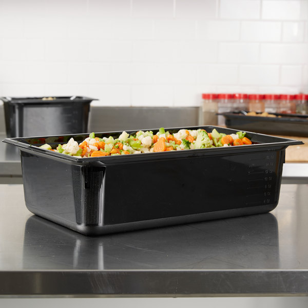 Vollrath 9006420 Super Pan Full Size Black High Heat Plastic Food Pan - 6″ Deep