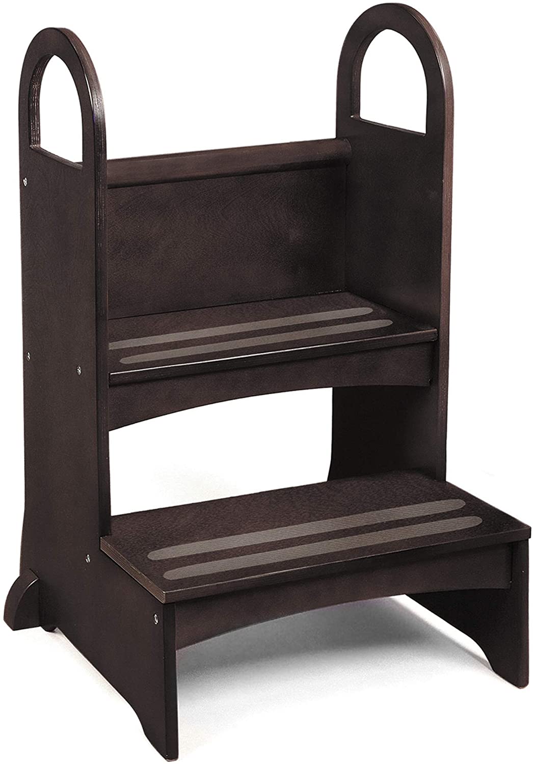 Guidecraft Kitchen Helper High-Rise Step-Up - Brown - Two Step Stool with Handles and Safety Non-Slip Treads and Anti-Tip Feet for Kids and Adults - Quality Wood Learning Furniture