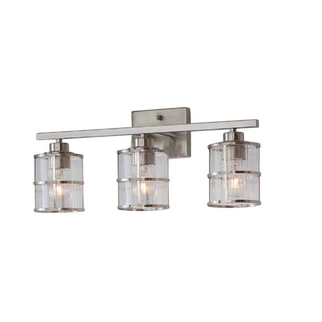 allen + roth  21.26-in 3-Light Brushed Nickel Traditional Vanity Light Bar