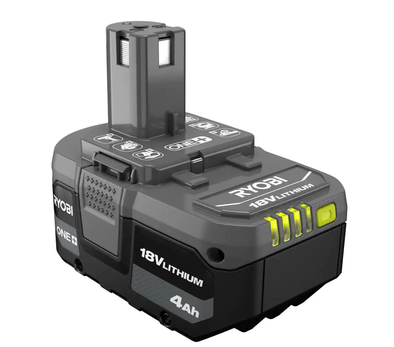 RYOBI PCL204KN ONE+ 18V Lithium-Ion 4.0 Ah Battery (2-Pack) with 18V Charger