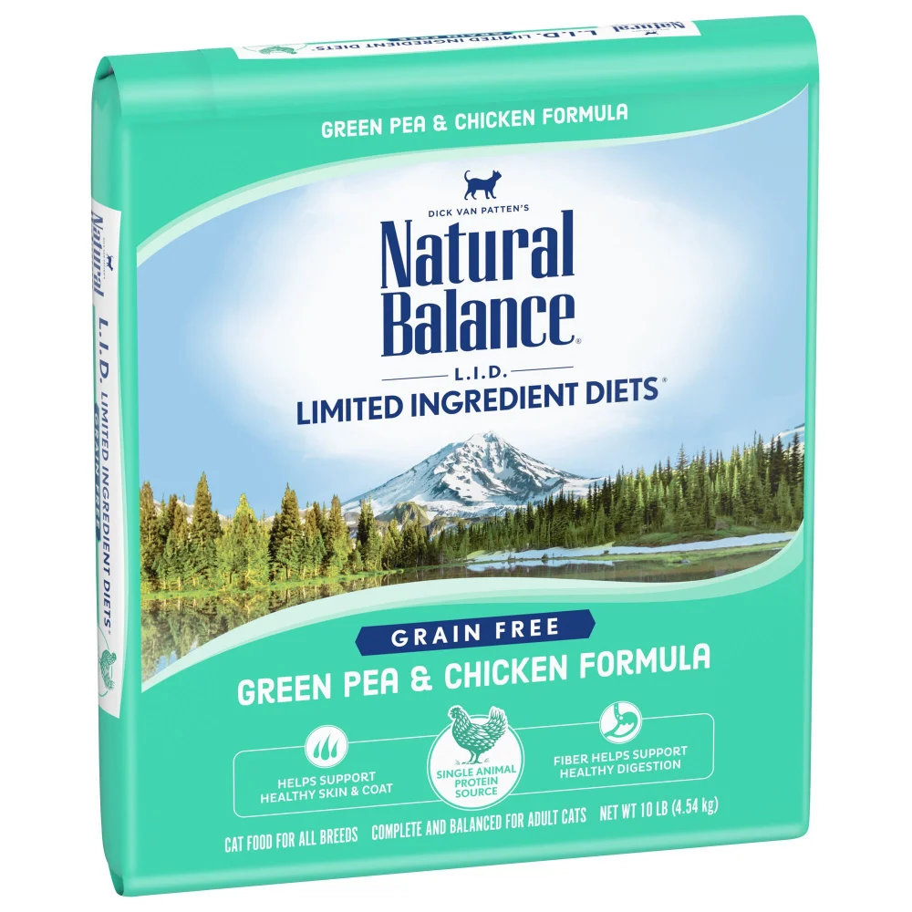Natural Balance L.I.D. Limited Ingredient Diets Green Pea & Chicken Formula Grain-Free Dry Cat Food 10 lb