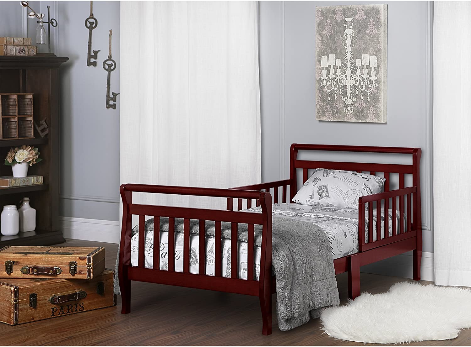 Dream On Me Classic Sleigh Toddler Bed. Cherry