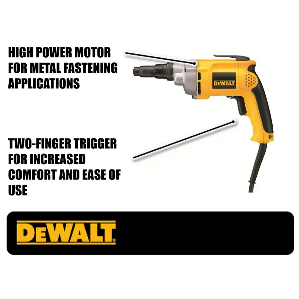 DEWALT DW267 6.5-Amp 2.000 RPM Variable Speed Reversing Versa-Clutch Screw Gun