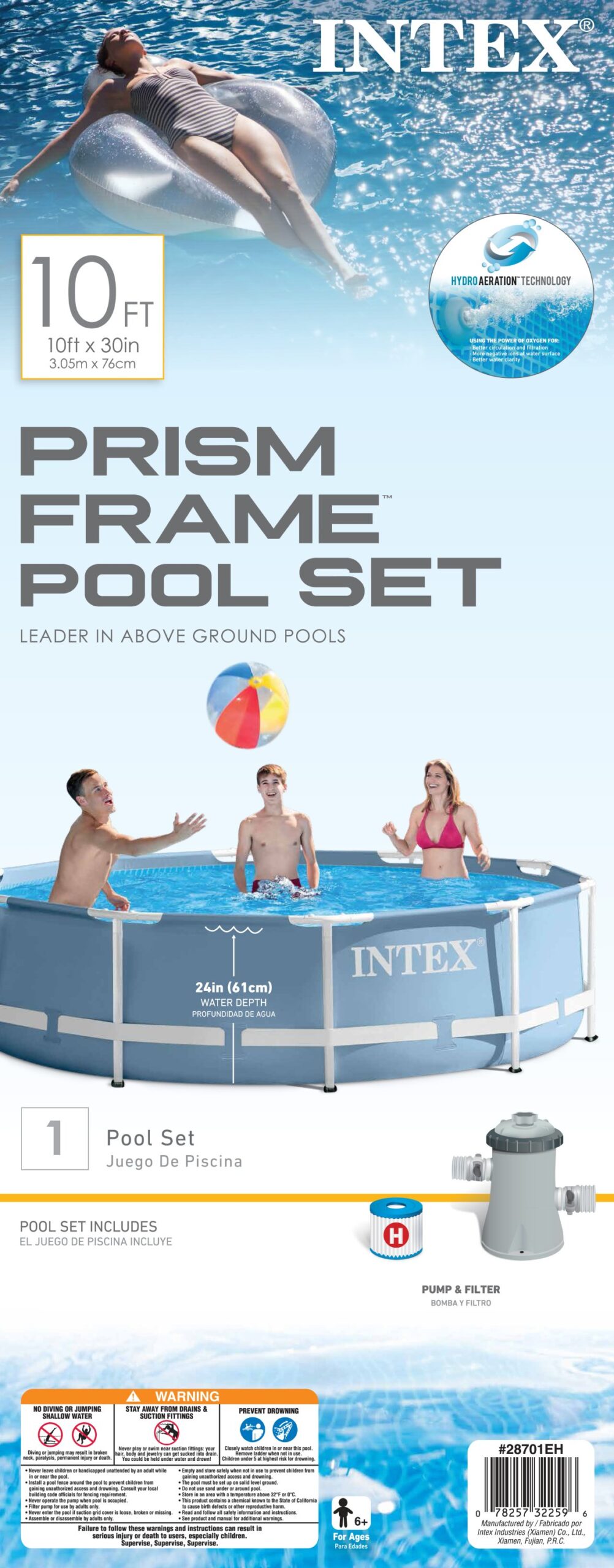 Intex 10ft X 30in Prism Frame Pool Set with Filter Pump