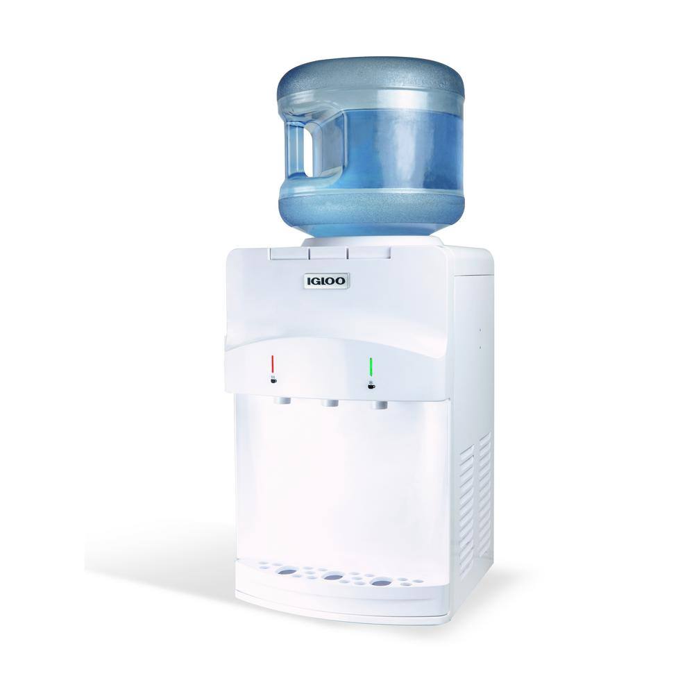 IGLOO IWCTT353CRHWH Countertop Room Temperature-Cold and Hot Top Loading Water Dispenser in White