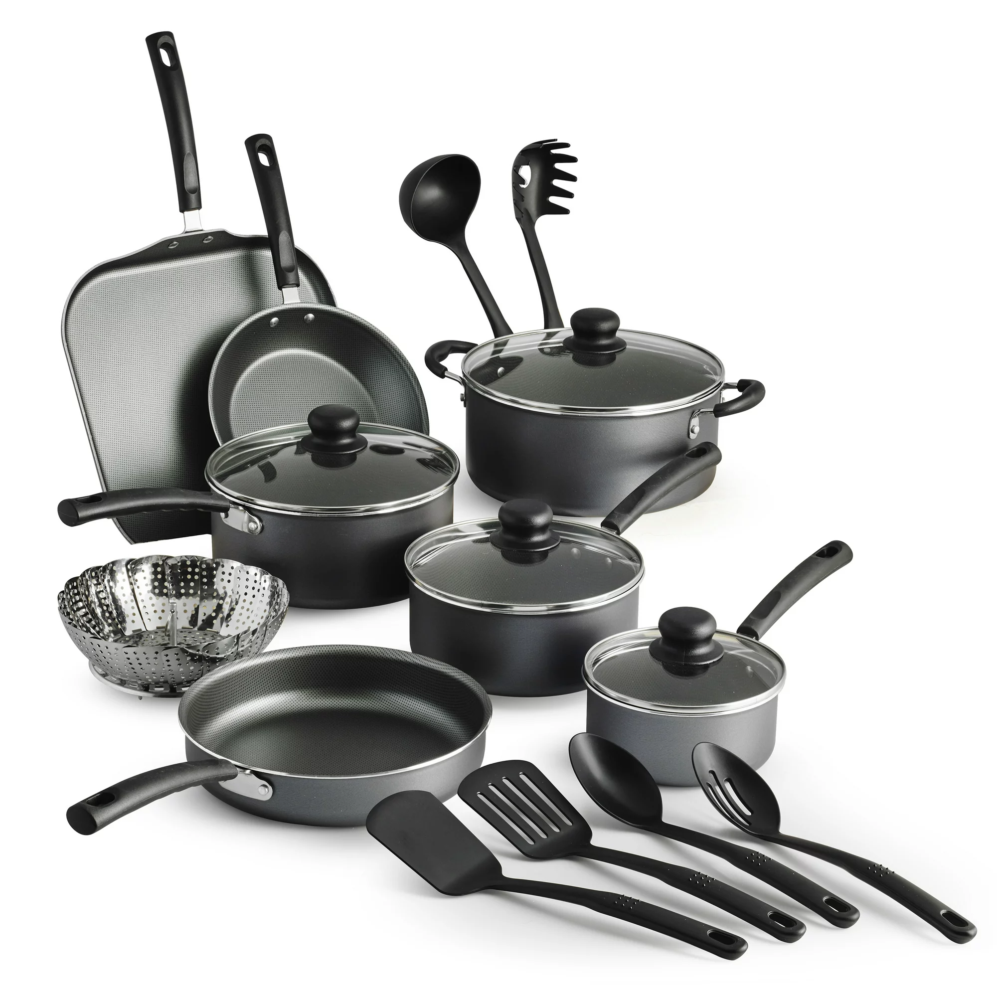 Tramontina Primaware 18 Piece Non-stick Cookware Set. Steel Gray