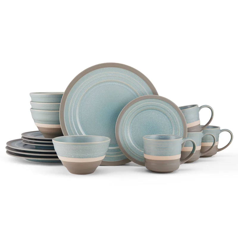 Pfaltzgraff 5274284 16-Piece Adina Blue Dinnerware Set (Service for 4)