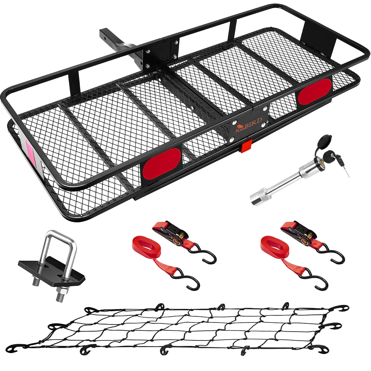 KING BIRD 60″x24″x6″ Folding Hitch Cargo Carrier.550LBS Capacity.Fits to 2″ Receiver
