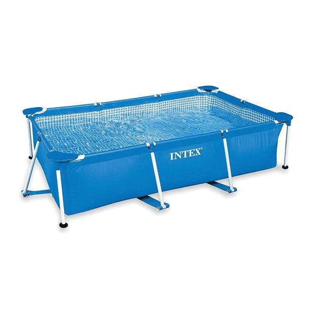 Intex 8.5 x 5.3 x 2.13 Foot Rectangular Frame Above Ground Swimming Pool. Blue