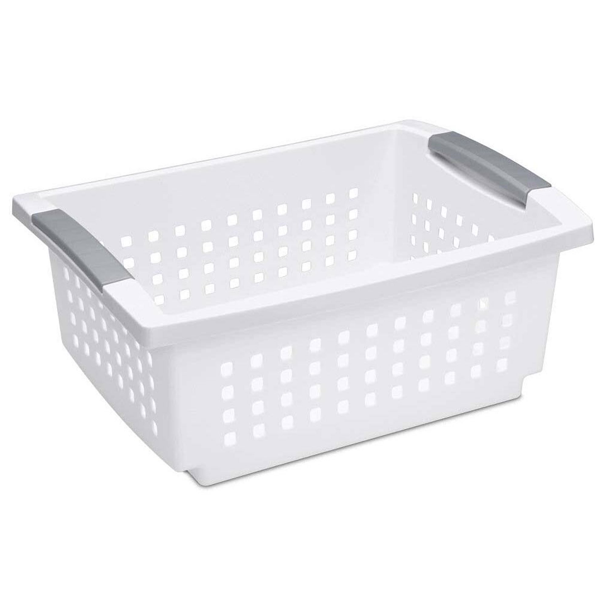 Sterilite Medium Sized Stackable Household Storage Basket. White (30 Pack)