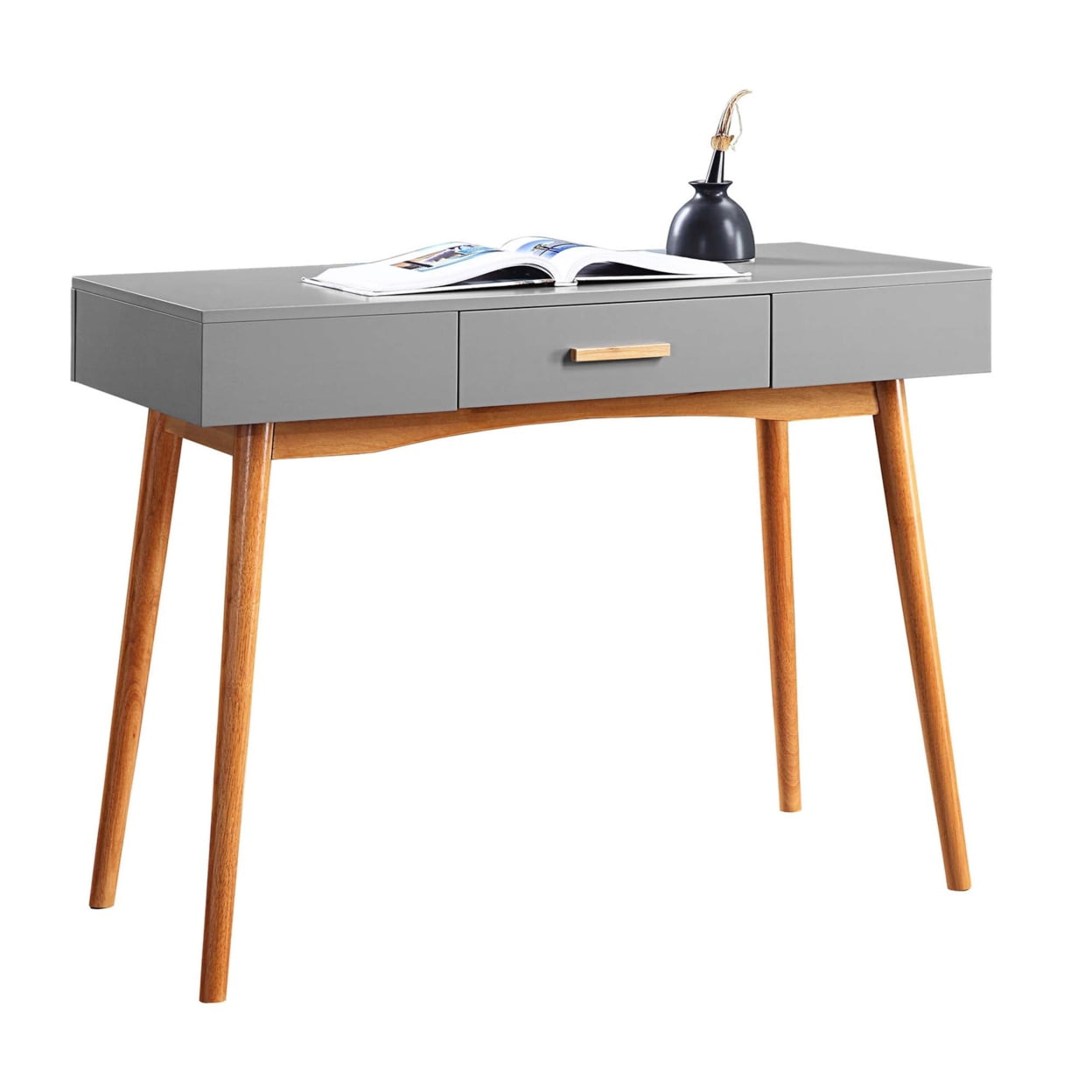 Convenience Concepts Oslo 1 Drawer Desk . Gray