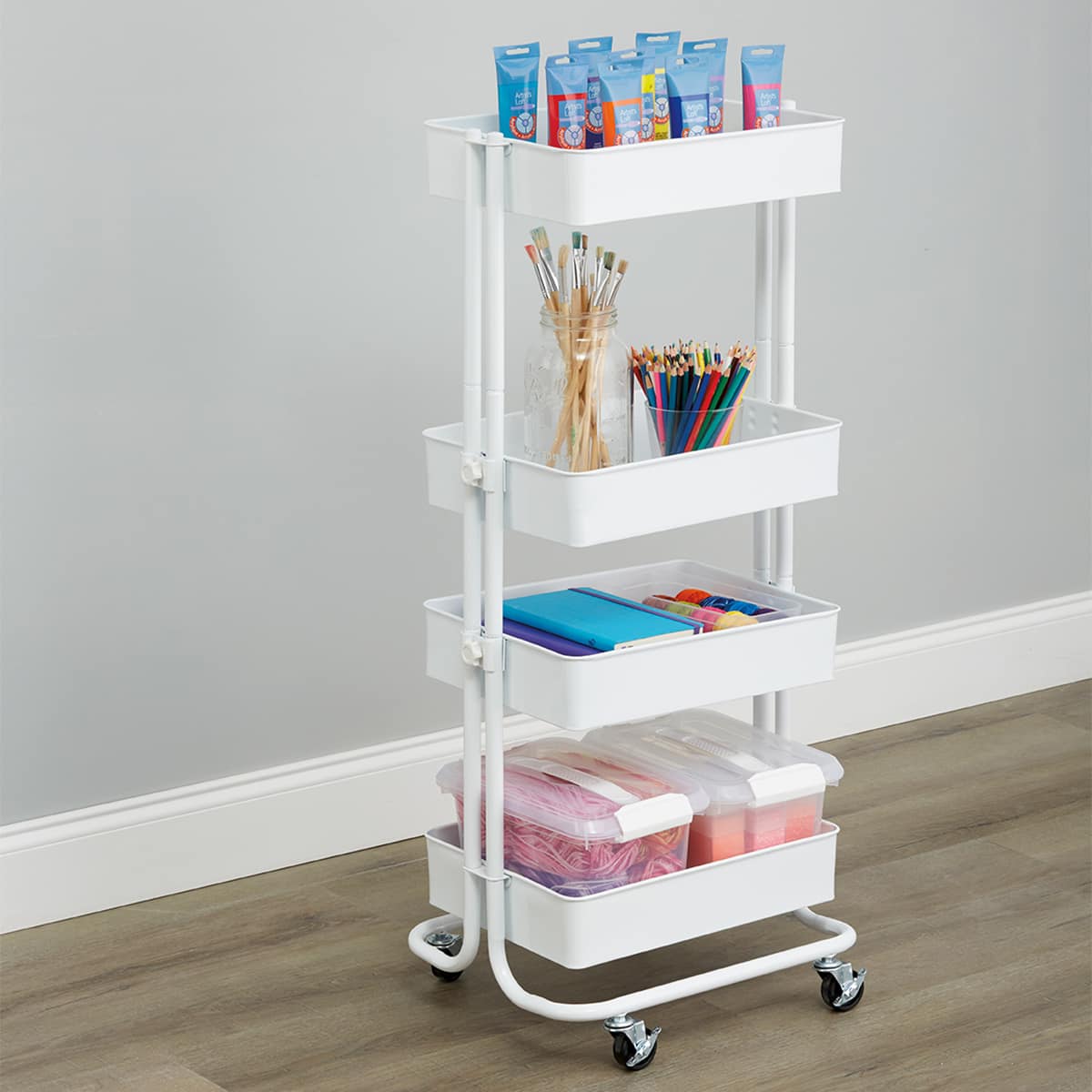 Simply Tidy White Lexington 4-Tier Rolling Cart by ™