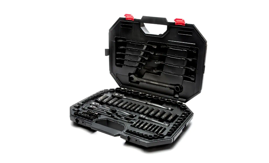 Husky H100105MTSN 1/4 in.. 3/8 in. and 1/2 in. SAE Drive 100-Position Universal and Metric Mechanics Tool Set (105-Piece)