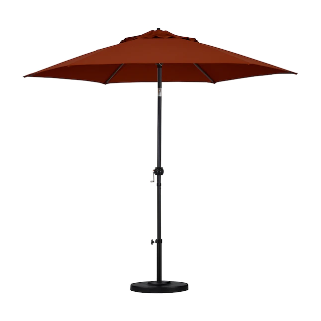 Astella  9-ft Solid Push-Button Tilt Market Patio Umbrella. Brick