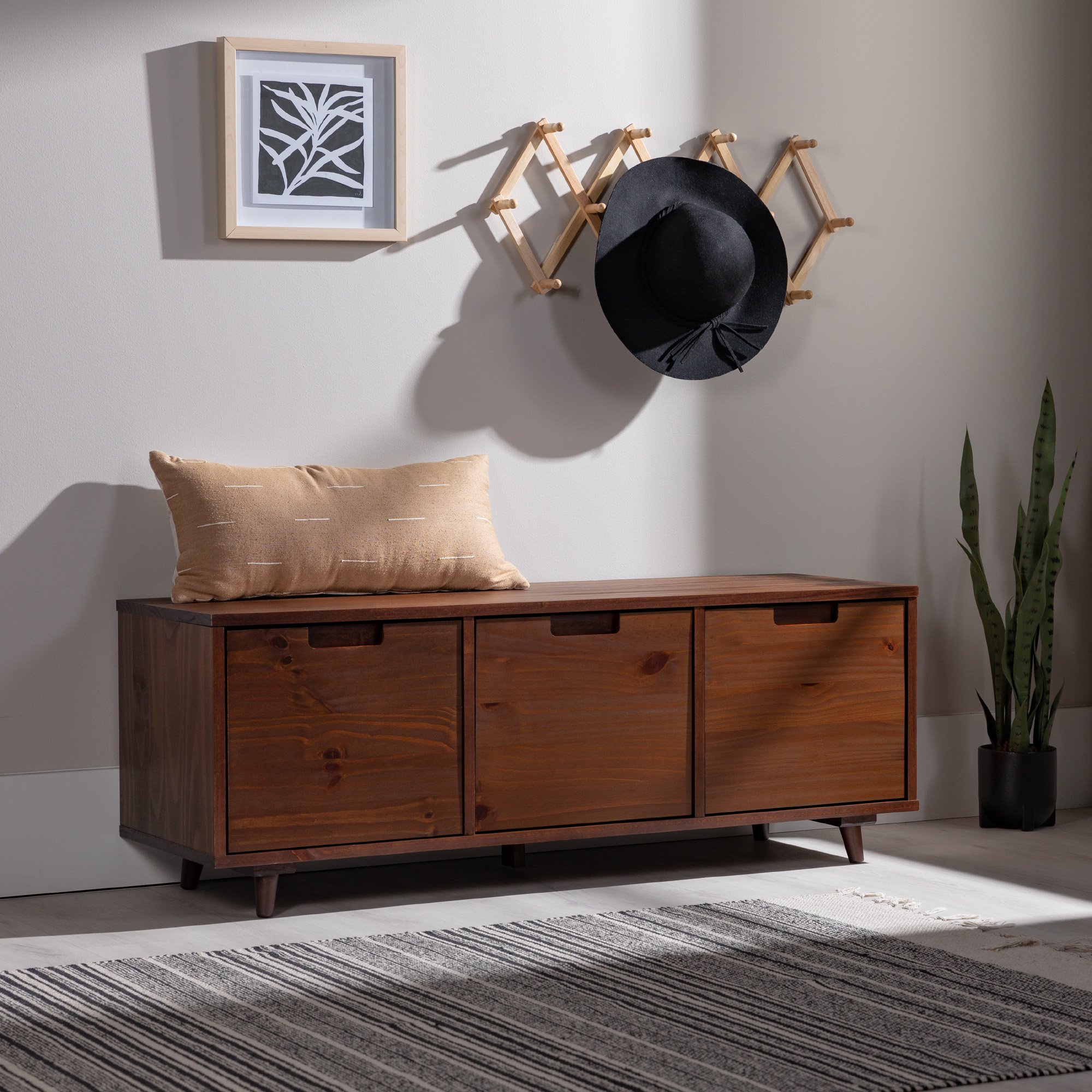 Manor Park Storage Bench. Walnut
