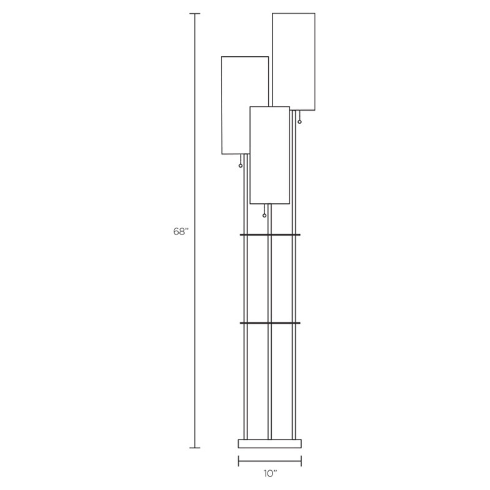 Adesso Trio Floor Lamp in Stainless Steel Finish Color