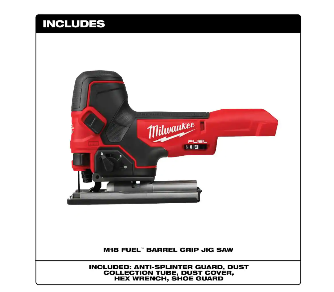 Milwaukee 2737B-20 M18 FUEL 18V Lithium-Ion Brushless Cordless Barrel Grip Jig Saw (Tool Only)