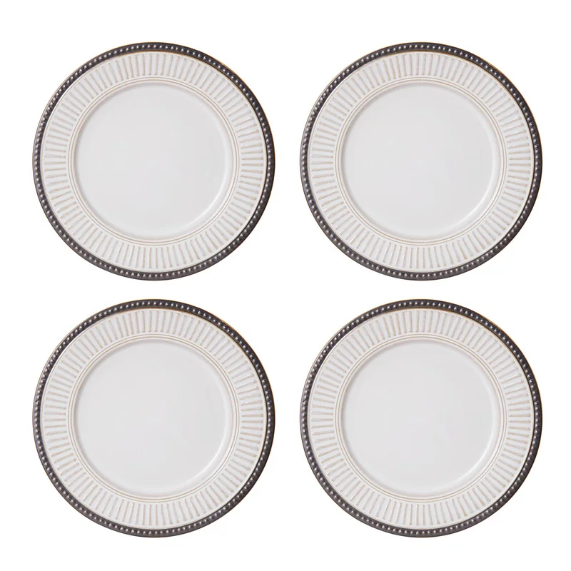 Pfaltzgraff 5217020 Promenade Column 16-Piece Casual Brown and Cream Stoneware Dinnerware Set (Set for 4)