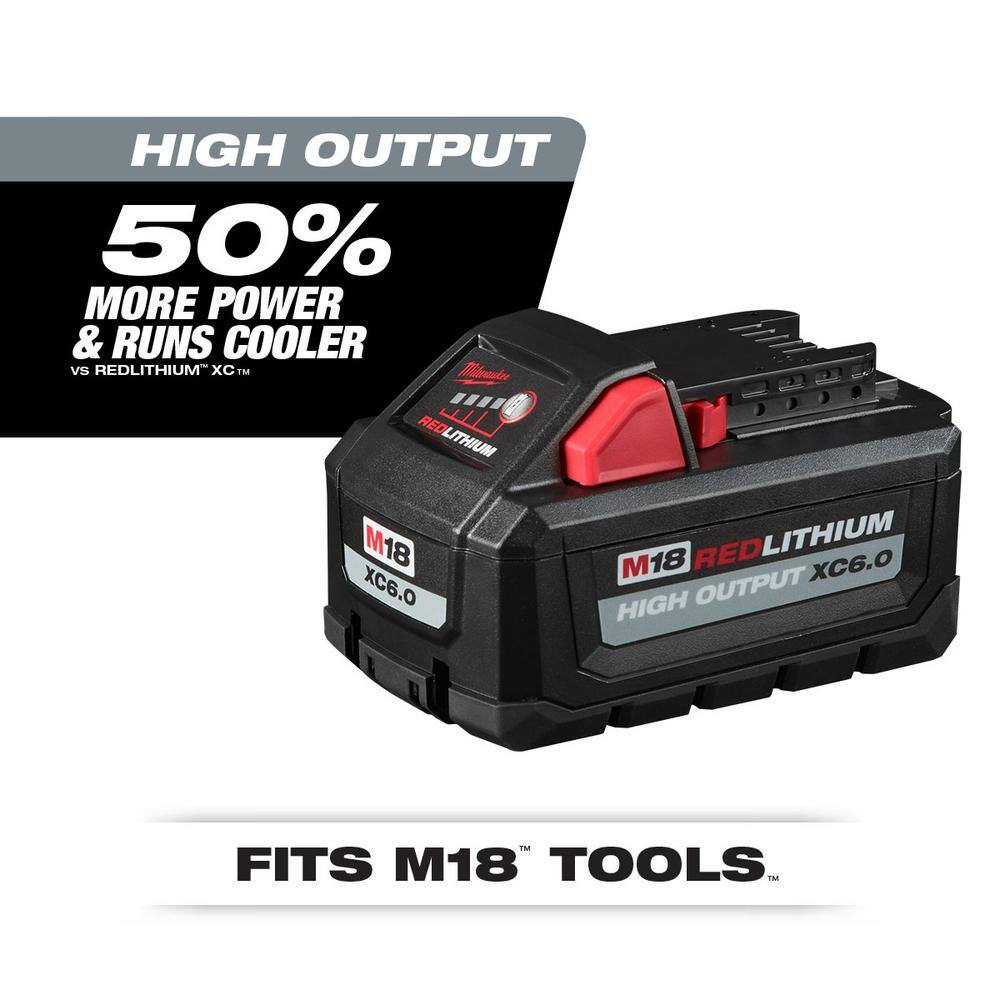 Milwaukee 48-11-1862-48-11-1837 M18 18-Volt Lithium-Ion High Output 6.0Ah and 3.0Ah Battery Pack (4-Pack)