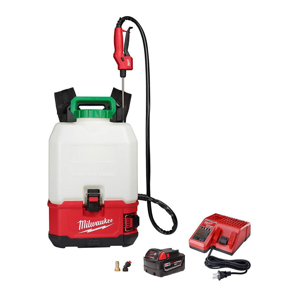 Milwaukee 2820-21PS M18 18-Volt 4 Gal. Lithium-Ion Cordless Switch Tank Backpack Pesticide Sprayer Kit with 3.0 Ah Battery and Charger