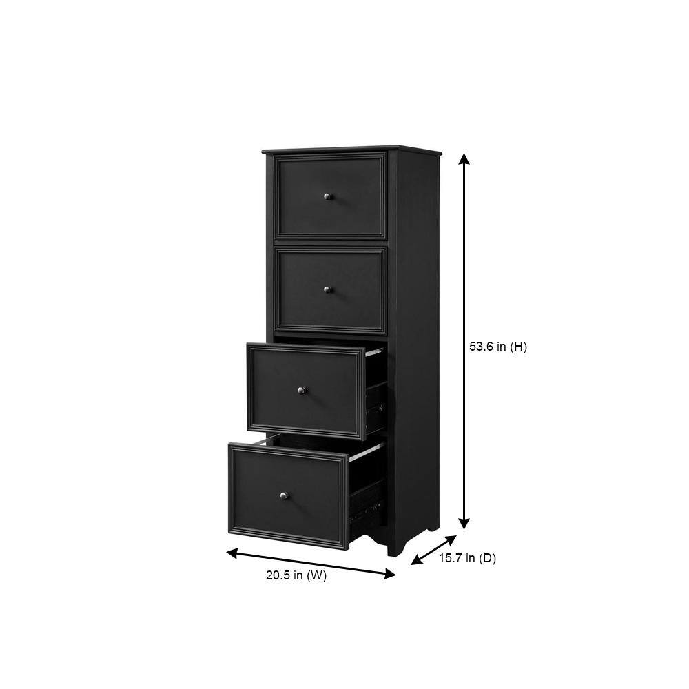 Home Decorators Collection Bradstone 4 Drawer Charcoal Black File Cabinet