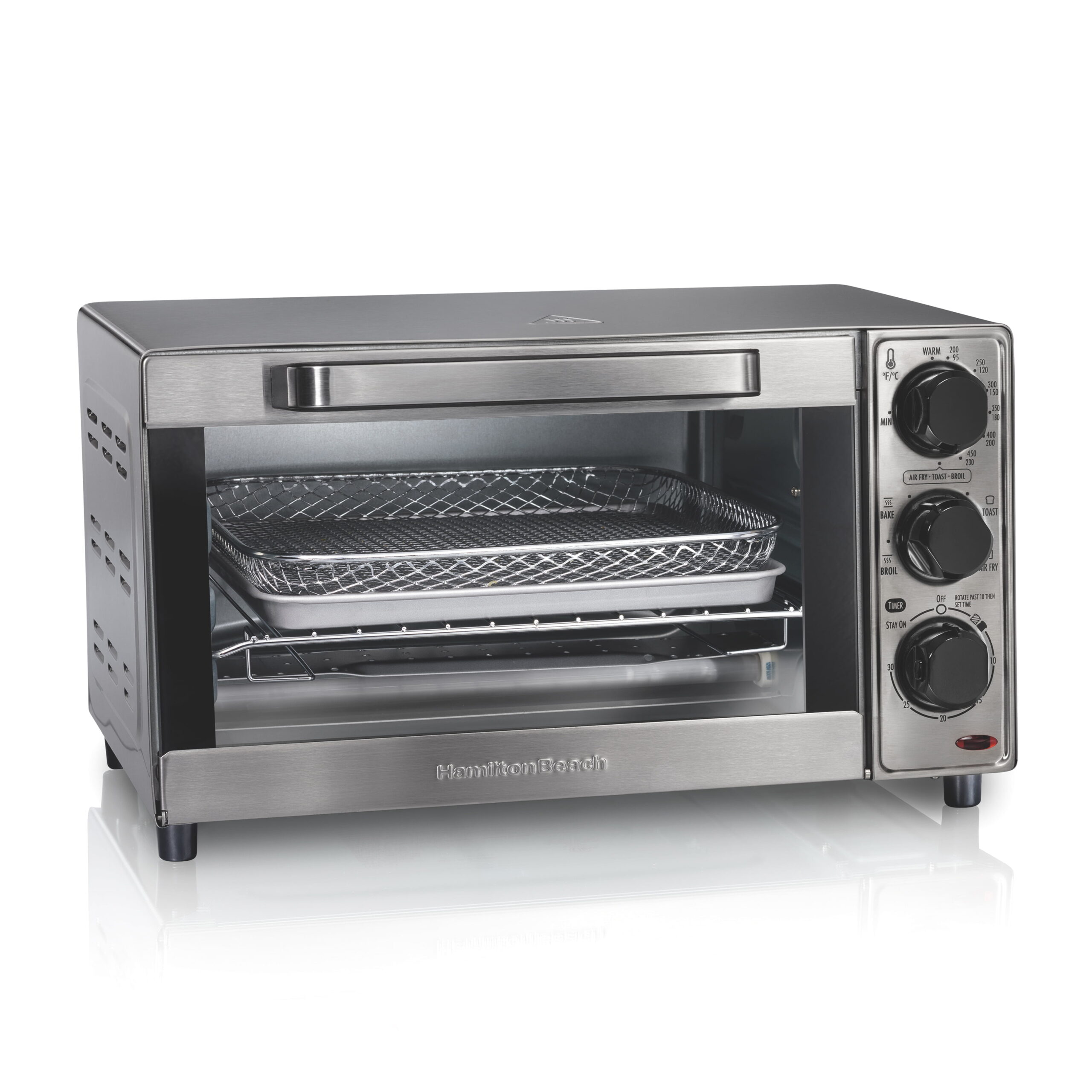 Hamilton Beach Sure-Crisp Air Fryer Toaster Oven. 4 Slice Capacity. Stainless Steel Exterior. 31403